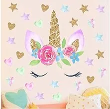 DIY Flower Stars Unicorns Wall Stickers Cartoon Flower Animals Home Wall Decals Kids Room Sticker Decoration