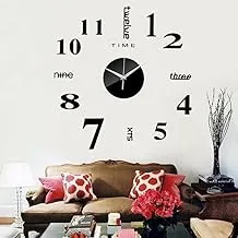 Large Black 3D Frameless Wall Clock