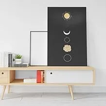 Moon Phases Decor Cosmic Lunar Moon Phases Sun and Moon Printed canvas wall art 120x80