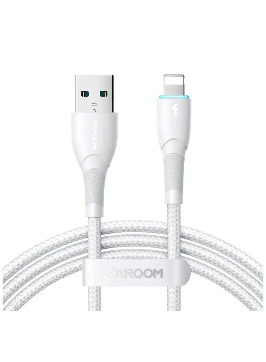 كابل شحن سريع 3A من USB إلى Lightning من جوي روم SA32-AL3، 1 متر - ابيض