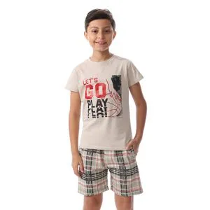 Caesar Boys Printed T-Shirt With Caroo Short