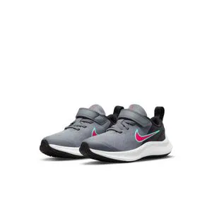 Nike Star Runner 3 Psv Laced Shoes  -  Smoke Grey, Siren Red & Black