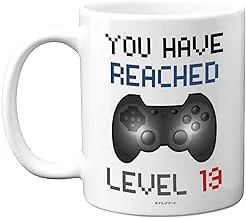 13th Birthday Gamer Gift - Level 13 Gamer Mug, 13th Birthday Gifts, Dishwasher Safe Coffee Mugs Cup, Birthday Gifts for Boys or Girls, Retro Video Game, Novelty Mug, Gaming Gifts for Him or Her