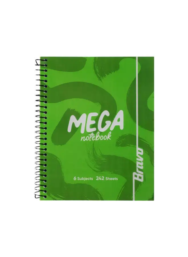 Bravo New Mega Notebook Large - 6 Subjects – Green