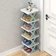 ARURA (LABEL) 6 Tier Shoe Rack Stackable Shoe Storage Organizer for Bedroom Entryway Adjustable Shoe Rack Shoe Slots Organizer Shelf Easy Clean Shoe Tower Rack (Multi Color)