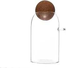 Generic Glass Storage Container with Ball Cork Airtight Lid Made Of High Quality Material For Legumes Coffee And Candy 1000 ML - Transparent