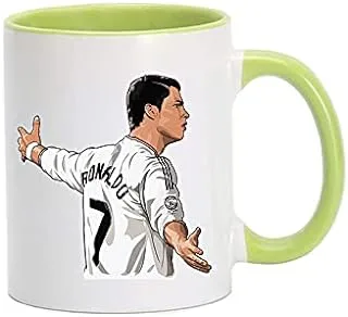 كوب Mec كريستيانو رونالدو باللون الأخضر/الأبيض سعة 11 أونصة 11 أونصة أبيض MUG80248