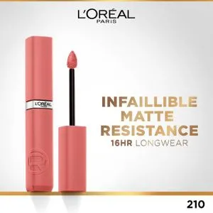 L'Oreal Paris Infaillible Matte Resistance Liquid Lipstick - Intense Color & Matte Finish - Long-lasting - No Transfer - With Hyaluronic Acid - 210 Tropical Vacay