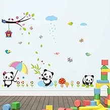 Panda Bamboo 3D Removable Wall Stickers Children's Room Nursery Decoration Mural,Multicolor