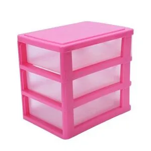 Mini Translucent Drawer Type Plastic Storage Box（rose