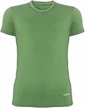 Calvino Cotton Round Neck Short Sleeve Undershirt Slim Fit For Men-Olive-L