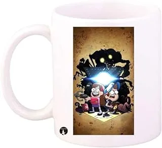 RYN PRINTED Design Gravity Falls Mug White Brown Black Standard Size