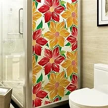 Wall Decals Flowers Windows Frosted Glass Foil Bathroom Balcony Sliding Door Bathroom Wall Stickers D7112