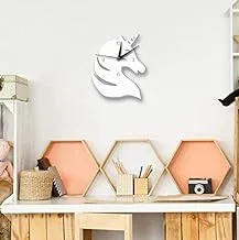 Cartoon lovely Home Decoration Accessories Wall Stickers 3D Unicorn Wall Clock Background Decoration For Kids Rooms Home decor mm