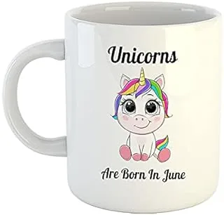 iKraft Coffee Mug | Printed Design - Unicorns are Born in June | Elegant Mug | Best Gift for Friends and Coffee and Tea (Chai) Lovers, White - 11oz [325 ml]