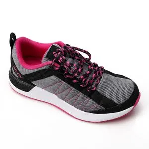 Activ Grey With Fuchsia Stitched Details Comfy Sneakers