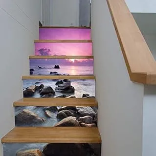 6pcs DIY 3D Stairway Stickers Stairs Stickers Floor Wall Decor Decals Sticker Living Room Decoration-xsq