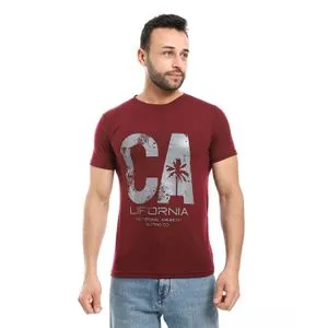 Caesar Mens  Printed T- Shirt With Half Sleeves And Round Neck