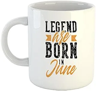 iKraft Coffee Mug | Printed Design - Legend are Born in June | Cool Mug | Best Gift for Friends and Cool Buddies, White - 11oz [325 ml]