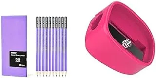 NYONI pencil 3B N2802 (one unit) +Deli, school supplies, pencil sharpener, er00803, assorted, 1 hole for pencil 8mm