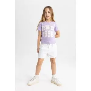 Defacto Girl Slim Fit Knitted Short Sleeve Body