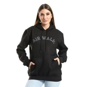 Air Walk Long Sleeves Slip On Comfort Hoodie - Black