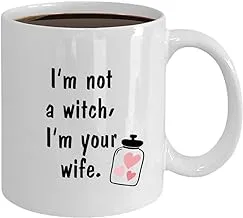 Gifts for Husband Christmas Birthday Gifts Funny Coffee Mug Husband Novelty Coffee Cup Mug I'm not a witch, I'm your wife Mug Anniversary Husband Gifts