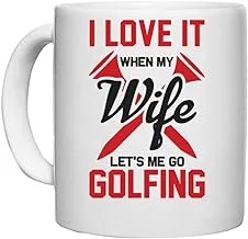 UDNAG White Ceramic Coffee/Tea Mug 'Golf | I Love' Perfect for Gifting [330ml]