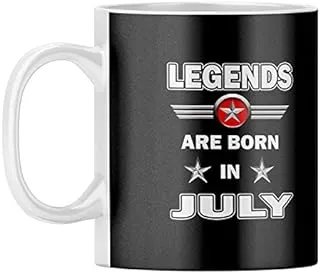 YuBingo Legends are Born in July Designer Printed Coffee Mug (Ceramic, White, 320Ml)