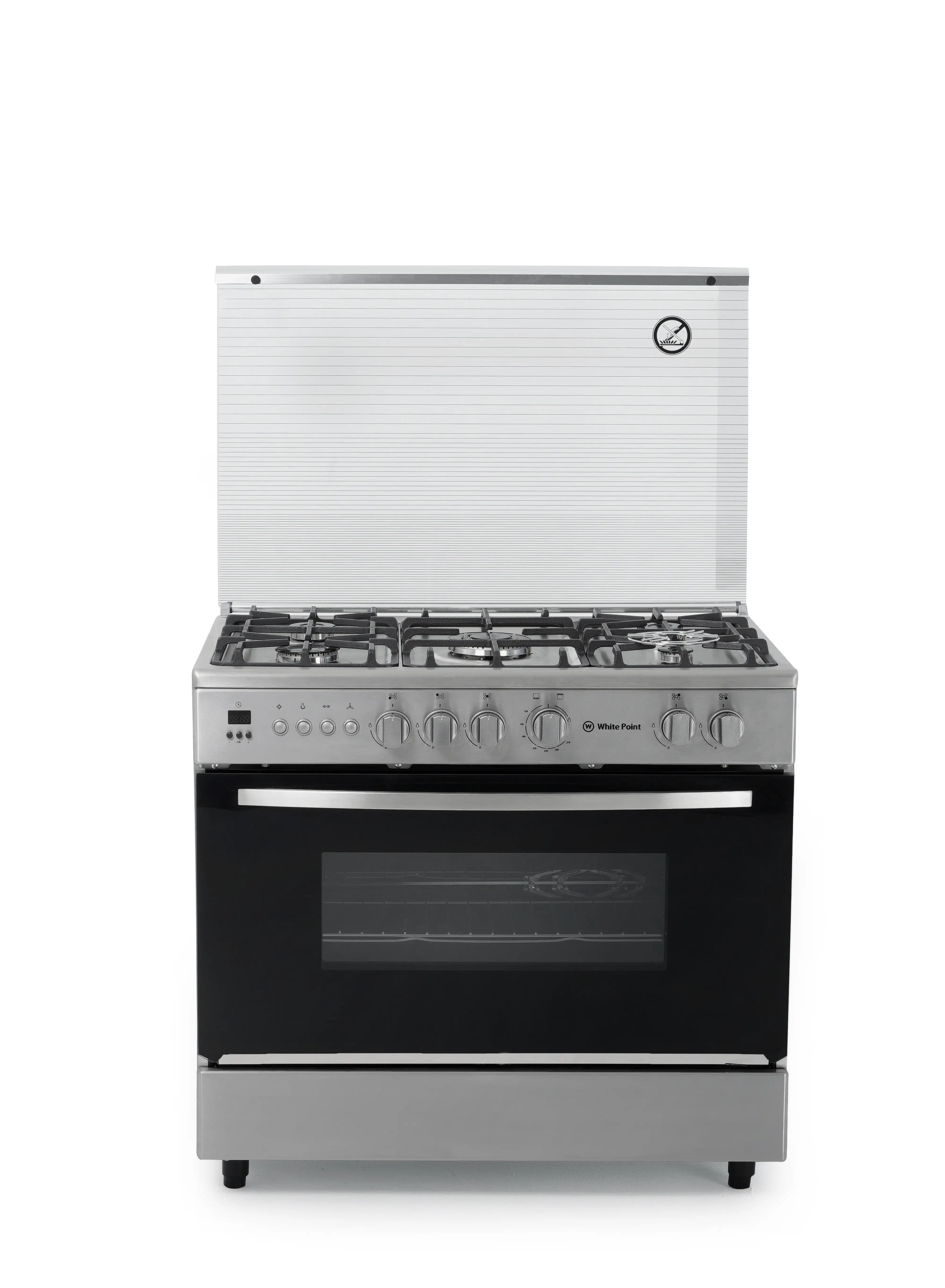 White Point Gas Cooker _90 * 60 with 5 burners _ full safety _ stainless _ cast iron