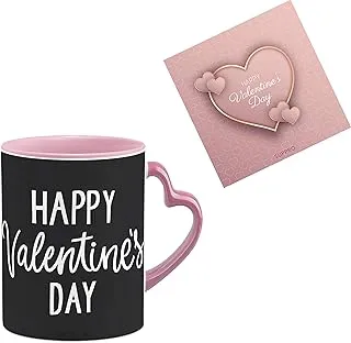 Suppro Valentine Gift Mug with Valentines Day Wishing Card and Gift for Boyfriend, Gift for Girlfriend, Gift for Husband,Tea Cup Gift for Friends_1184_ Pink Heart Mug (1 Piece)