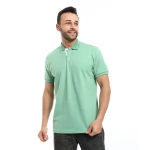 Activ Pique Side Patch Bi-Tone Polo Shirt - Mint Green