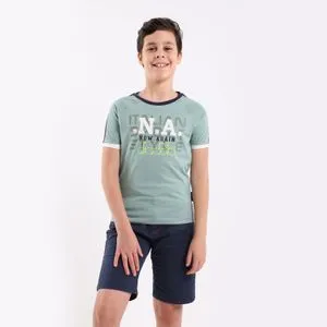 Diadora Boys Printed Cotton T-Shirt -Green