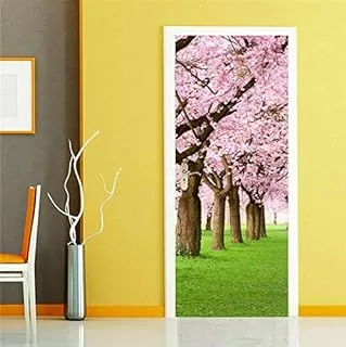 2Pcs/Set 3D Imitation Wooden Door Wall Sticker DIY Mural Bedroom Home Decor Poster PVC Waterproof Door Sticker qy