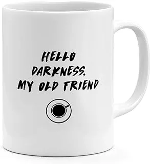 Loud Universe Ceramic Hello Darkness My Old Friend Black Mug