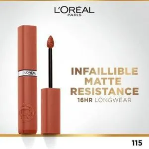 L'Oreal Paris Infaillible Matte Resistance Liquid Lipstick - Intense Color & Matte Finish - Long-lasting - No Transfer - With Hyaluronic Acid - 115 Snooze Your Alarm