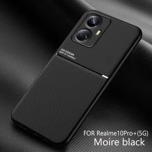 Realme 10 Pro+ / Realme 10 Pro Plus Case,LaimTop Fashionable Moire Embedded Iron Plate Ring-free Bracket Phone Case (Compatible With Magnetic Car) For Realme 10 Pro+ / Realme 10 Pro Plus