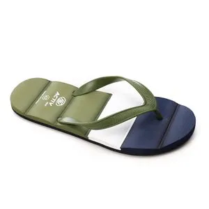 Activ White, Olive & Navy Blue Rubber Flip-Flop