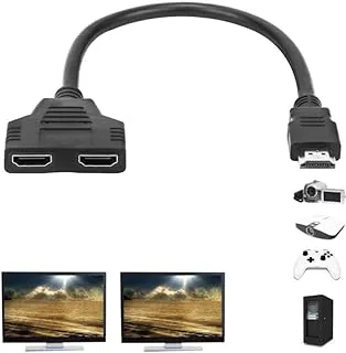 محول مقسم HDMI G-Power، كابل مقسم ToneGod HDMI للشاشات المزدوجة المكررة/المرآة (1 في 2 مخرج)، HDMI ذكر إلى HDMI أنثى مزدوج لـ HDMI HD، LED، LCD، تلفزيون، يدعم جهازي تلفزيون في نفس الوقت