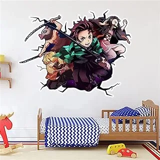 Demon Slayer Wall Decals Sticker,Children Cartoon Anime Bedroom Background Wall Decoration Self Adhesive Wall Sticker,Video Game Sticker Birthday Party Supplies