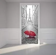 Classic iron Tower landscape 3D three-dimensional self adhesive bedroom wall stickers door stickers -xsq