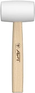 APT AH522104-08 Rubber Mallet with Ash Wooden Handle, 50 mm Size, White