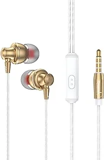 Tingwode T200 Wired Music Earphone Simple Design Containing HD Stereo Sound Quality With Microphone And Answer Calling Function Practical For Mobile Phone 1.2 Meter - Gold