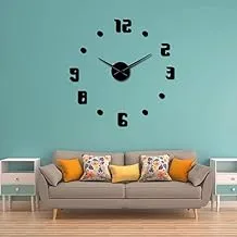 Black three-dimensional wall clock with numbers