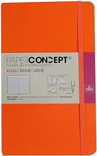 PAPER CONCEPT دفتر تنفيذي ذو غلاف ناعم - 13 × 21 سم - برتقالي