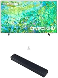 Samsung 65 Inch TV Crystal Processor 4K LED with Built-in Receiver- UA65CU8000UXEG [2023 Model] & Samsung HW-C400/EG 40W 2.0Ch Soundbar with Dolby Digital, Black [Exclusive Bundle]
