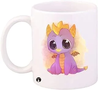 RYN PRINTED Design Spyro Mug White Pink Standard Size