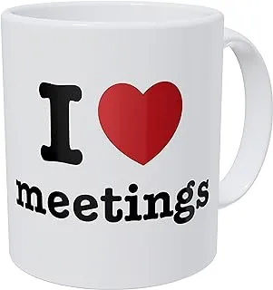 Wampumtuk I Love Meetings, Office, Job 11 Ounces Funny Coffee Mug