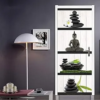 3D Wallpaper Sticker Buddha Door Sticker Self adhesive Wall Stickers Home decoration Gifts Bedroom Wallpapers