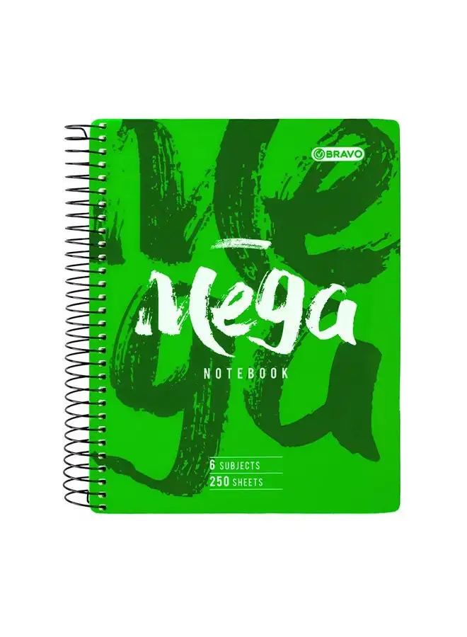 Bravo Bravo Mega 6 Subjects Notebook A4 - Green